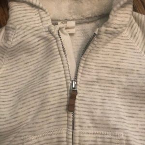 H&M Shirts & Tops - Gray and White Stripe Hoodie H&M Shirts & Tops - Gray and White Stripe Hoodie